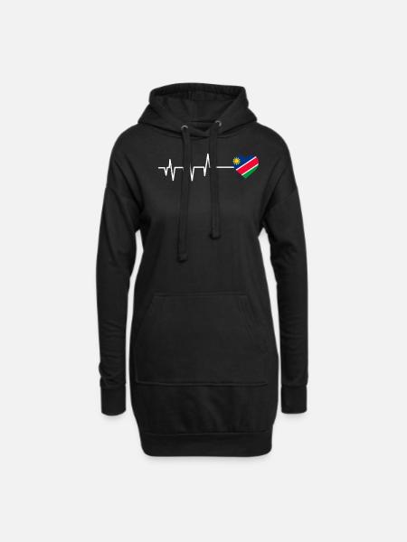 Namibia - Hoodie-Kleid - Schwarz