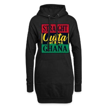 Ghana - Hoodie-Kleid - Schwarz - Vorne