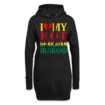 Ghana - Hoodie-Kleid - Schwarz - Vorne
