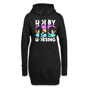 Hobby Horse Retro Grafik Steckenpferde Reiten Tren - Hoodie-Kleid - Schwarz - Vorne