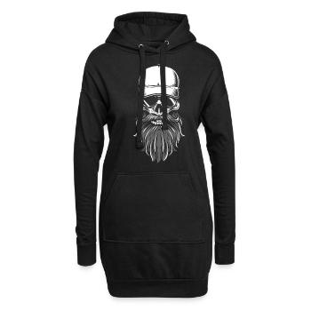 cooler totenkopf mit Sonnenbrille - Hoodie-Kleid - Schwarz - Vorne