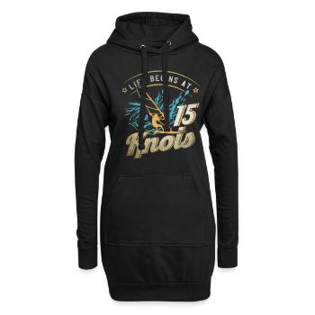 Windsurfer Surfer Windsurfen Geschenk - Hoodie-Kleid - Schwarz - Vorne