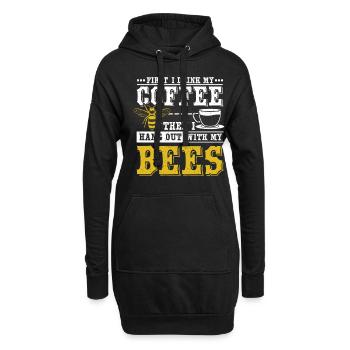 Beekeeper coffee - Hoodie Dress - black - Front