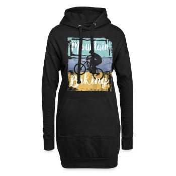 Mountainbiken Vintage Retro Mountainbike - Hoodie-Kleid - Schwarz - Vorne