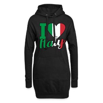 Italie Drapeau Italie Italie - Sweat-shirt à capuche long Femme - noir - Devant