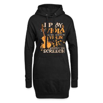 Ich Spiele Bratsche - Hoodie-Kleid - Schwarz - Vorne