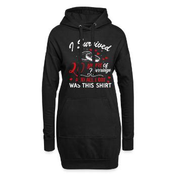 Survived 20 Years Marriage Hearts Valentines Day - Hoodie-Kleid - Schwarz - Vorne