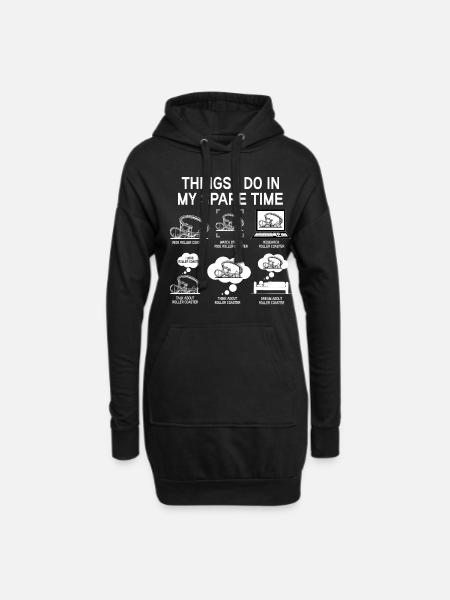 Achterbahn Freizeitpark Rollercoaster Fahrgeschäft - Hoodie-Kleid - Schwarz
