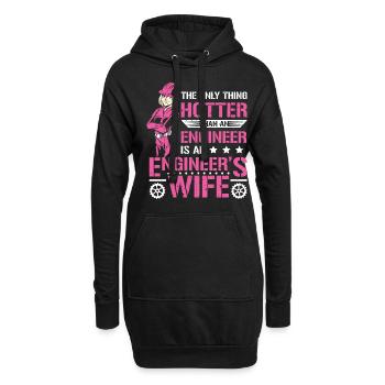 Ehefrau Ingenieur - Hoodie-Kleid - Schwarz - Vorne