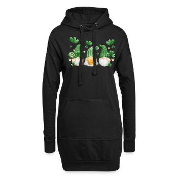 Gnome Irish Lucky Beer Drinking - Hoodie-Kleid - Schwarz - Vorne
