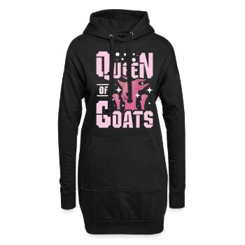 Ziegen Queen - Hoodie-Kleid - Schwarz - Vorne