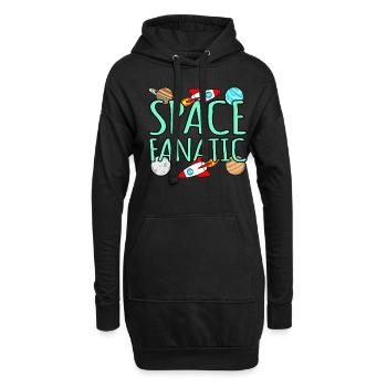 Weltraum - Hoodie-Kleid - Schwarz - Vorne