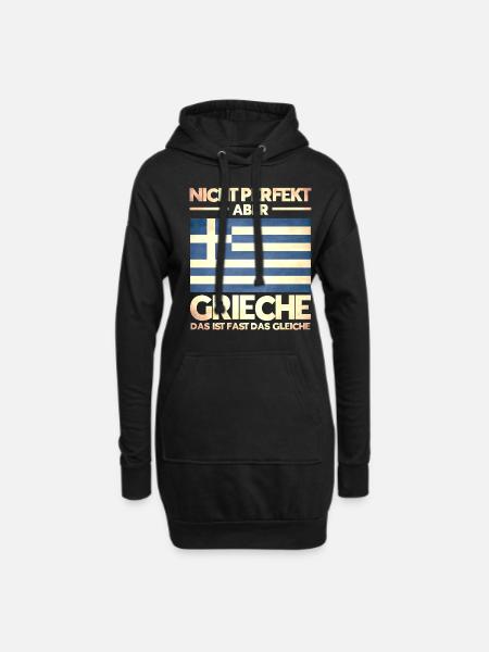 Griechisch Grieche Griechenland Geschenk - Hoodie-Kleid - Schwarz