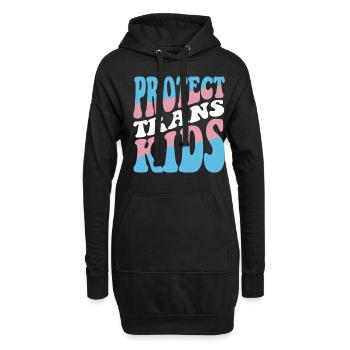 Protect Trans Kids - Hoodie-Kleid - Schwarz - Vorne
