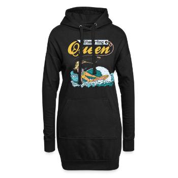 Kitesurfing Queen - Hoodie-Kleid - Schwarz - Vorne