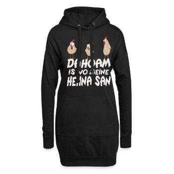 Bayrisch Hehna bauer huhn - Hoodie-Kleid - Schwarz - Vorne