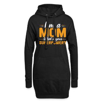Mom Mommy Super Power Happy Mother's Day - Hoodie-Kleid - Schwarz - Vorne