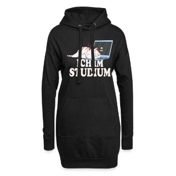 Ich im Studium schlafende katze - Hoodie-Kleid - Schwarz - Vorne
