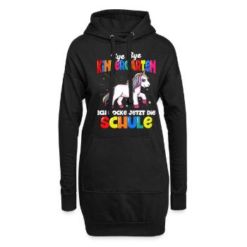 Einhorn Schulbeginn Schulanfänger Schulkind - Hoodie-Kleid - Schwarz - Vorne
