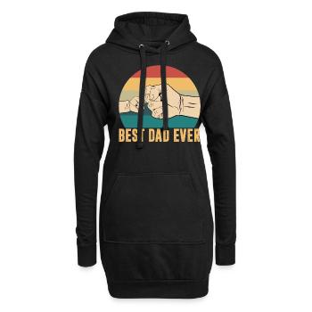 Best Dad Ever Vintage Retro Fathers Day - Hoodie-Kleid - Schwarz - Vorne