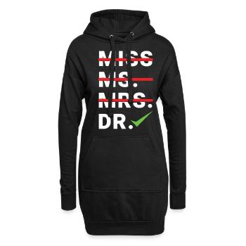 Check PhD Doctor Graduation Doctorate Graduate - Hoodie-Kleid - Schwarz - Vorne