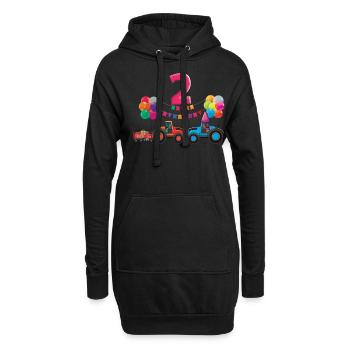 Birth Born Age 2 Years Old Farmer Rancher Tractor - Hoodie-Kleid - Schwarz - Vorne