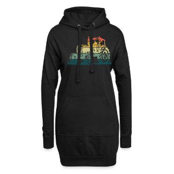 Farm Farmer Rancher Retro Vintage Tractor - Hoodie-Kleid - Schwarz - Vorne