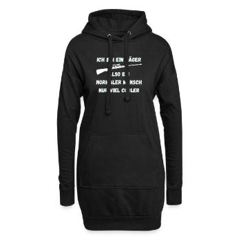Jäger Mensch Jagen - Hoodie-Kleid - Schwarz - Vorne