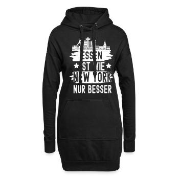 Essen Nordrhein Westfalen Stadt Skyline - Hoodie-Kleid - Schwarz - Vorne