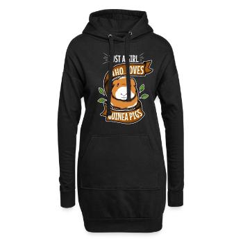 Just A Girl Who Love Guinea Pigs - Hoodie-Kleid - Schwarz - Vorne