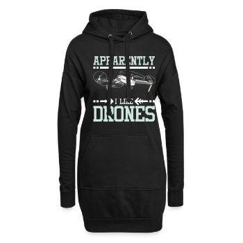 Apparemment, j’aime les drones - Sweat-shirt à capuche long Femme - noir - Devant