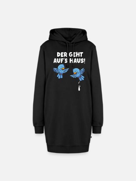 Der Geht Aufs Haus - Hoodie-Kleid - Schwarz
