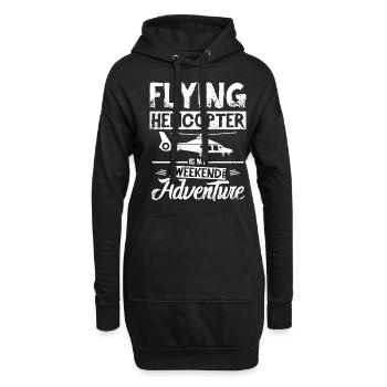 Flying helicopter is my weekend adventure - Hoodie-Kleid - Schwarz - Vorne