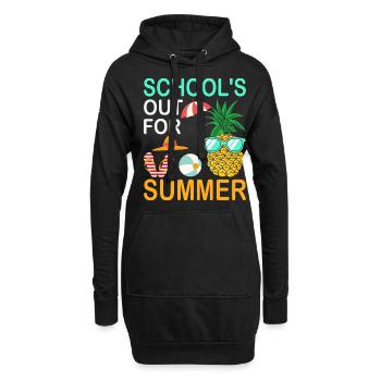Schule Fertig Sommerferien Spruch - Hoodie-Kleid - Schwarz - Vorne
