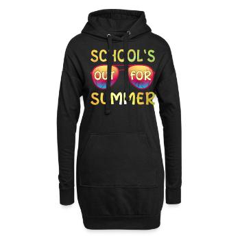 Schule Fertig Sommerferien Spruch - Hoodie-Kleid - Schwarz - Vorne