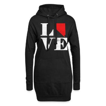 Fière Amérique Carte terrestre de l’État Amour Nevada - Sweat-shirt à capuche long Femme - noir - Devant