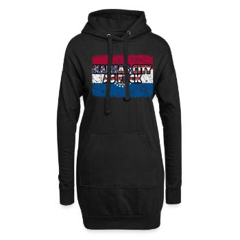America US Flag State Flag Kansas - Hoodie-Kleid - Schwarz - Vorne
