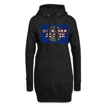 America US Flag State Flag Nebraska - Hoodie-Kleid - Schwarz - Vorne