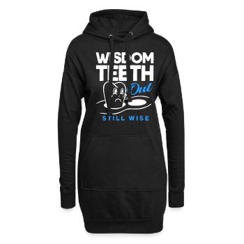 Weisheitszähne Weisheitszahn Patient Zahnarzt - Hoodie-Kleid - Schwarz - Vorne