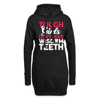 Dents de sagesse Dentiste patient de dent de sagesse - Sweat-shirt à capuche long Femme - noir - Devant