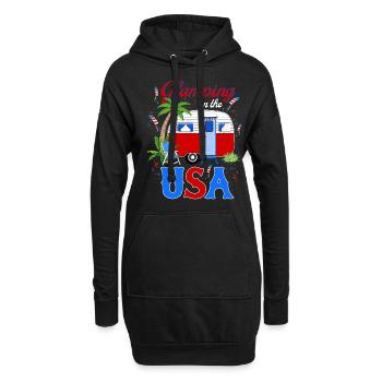 Glamping in The USA July 4th - Hoodie Dress - black - Front