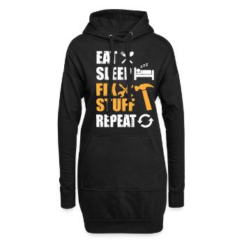 Manger Sleep Fix Stuff Répéter - Sweat-shirt à capuche long Femme - noir - Devant