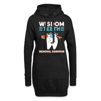 Dents de sagesse Dentiste patient de dent de sagesse - Sweat-shirt à capuche long Femme - noir - Devant