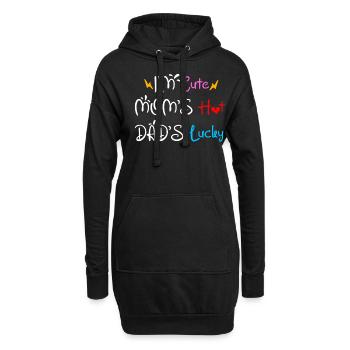 I'm Cute Mom's Hot Dad's Lucky Baby Onesie - Hoodie-Kleid - Schwarz - Vorne