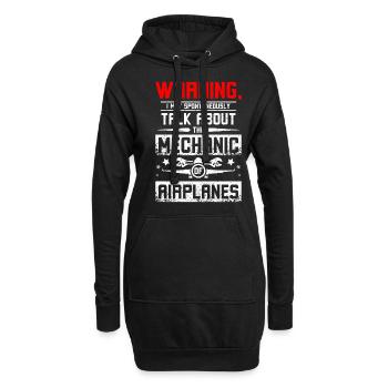 Parlez du mécanicien d’avions - Sweat-shirt à capuche long Femme - noir - Devant