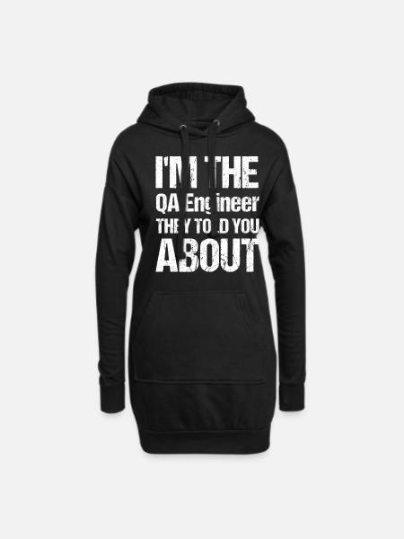 QA Ingenieur QA Tester Software Tester - Hoodie-Kleid - Schwarz