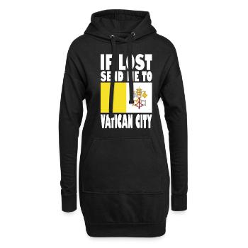 Vatikan Stadt Flagge Spruch - Hoodie-Kleid - Schwarz - Vorne