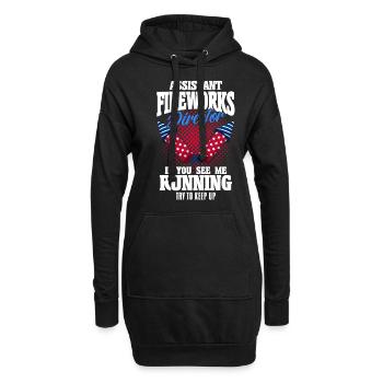 Drôle de feu d’artifice pyrotechnicien disant - Sweat-shirt à capuche long Femme - noir - Devant