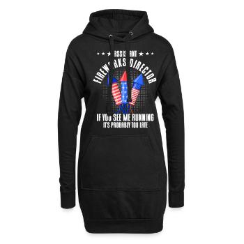 Drôle de feu d’artifice pyrotechnicien disant - Sweat-shirt à capuche long Femme - noir - Devant