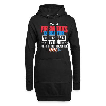 Drôle de feu d’artifice pyrotechnicien disant - Sweat-shirt à capuche long Femme - noir - Devant